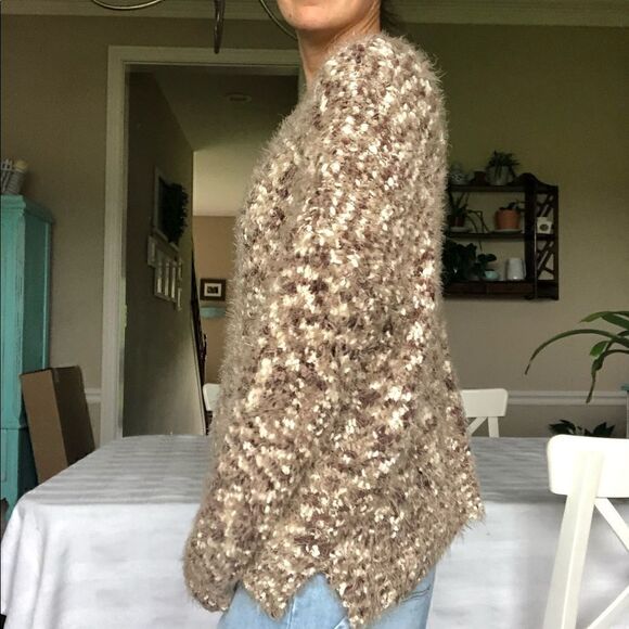 Simply Noelle Fuzzy Fall Pullover Sweater Brown Women Size Small Medium - Picture 4 of 10